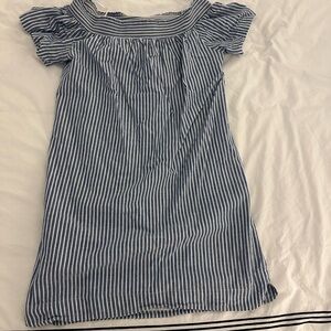Blue and White Striped Dress